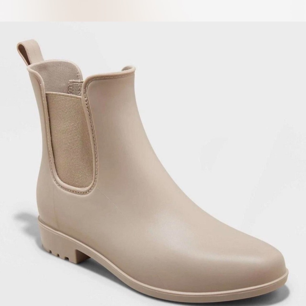 Women’s a New Day Chelsea Rain Boots Taupe Size 6